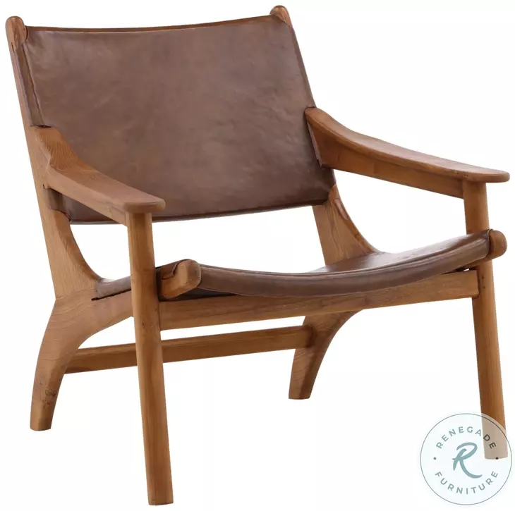 Marcelin Brown And Natural Wood Occasional Chair