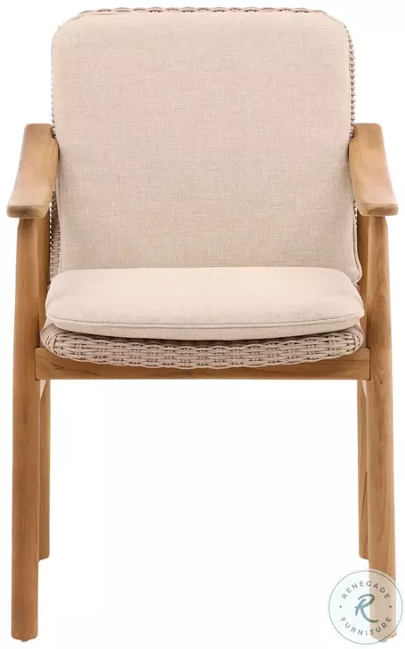 Wemble Beige And Natural Outdoor Dining Chair Set of 2