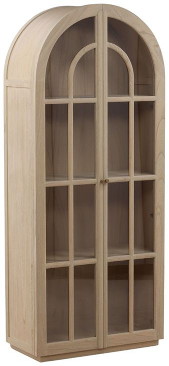 Freyja Light Natural 2 Glass Door Display Cabinet