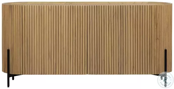 Tal Natural And Black Metal Sideboard