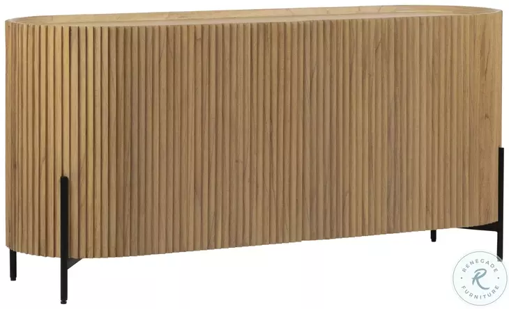 Tal Natural And Black Metal Sideboard