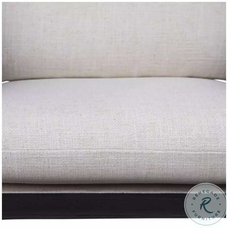 Adelaid Black Wood And Off White Upholstery Occasional Chair