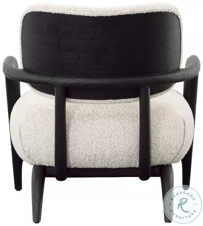 Arcon Black Wood And Ivory Boucle Upholstery Occasional Chair