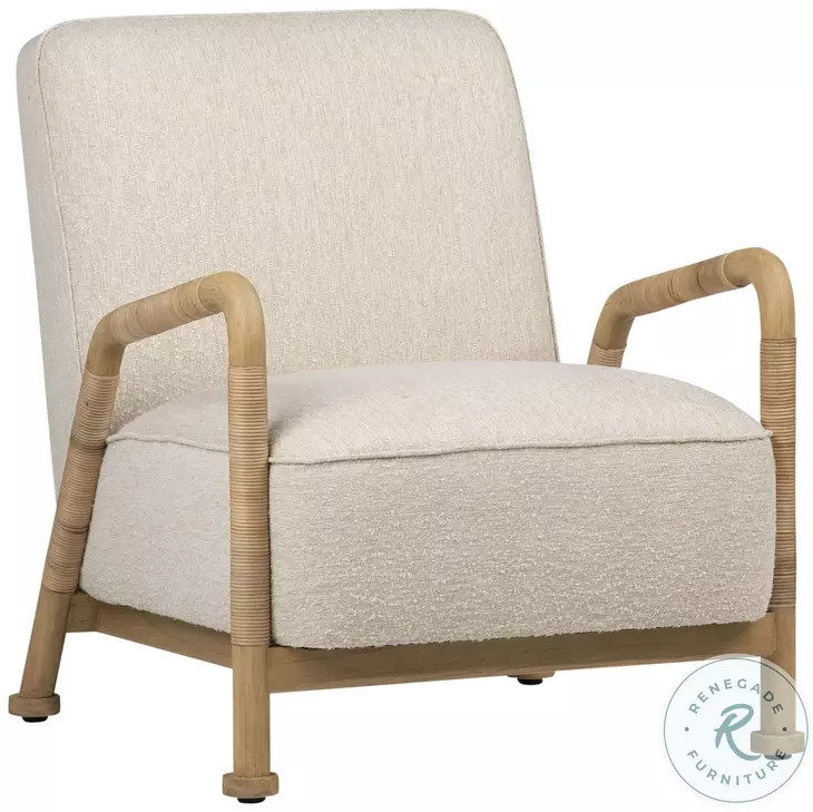Clyd Ivory Upholstery And Natural Occasional Chair