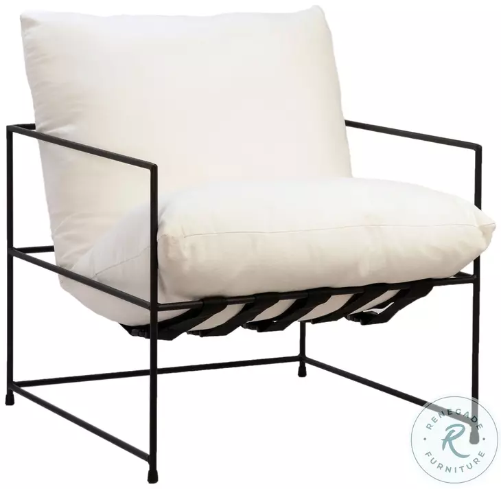 Insk White And Black Iron Occasional Chair