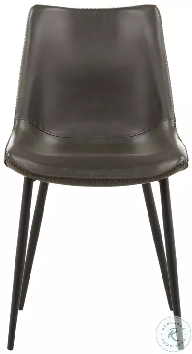 Rufin Dark Grey Upholstery And Black Metal Legs Dining Chair