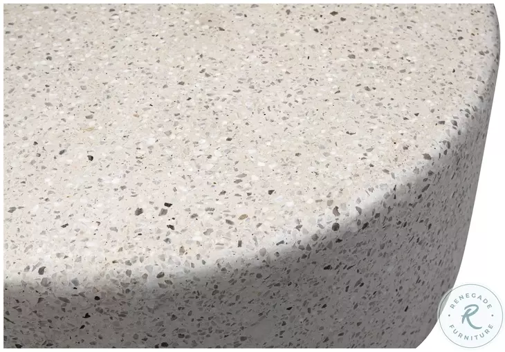 Adrit Off White Terrazzo Outdoor Coffee Table