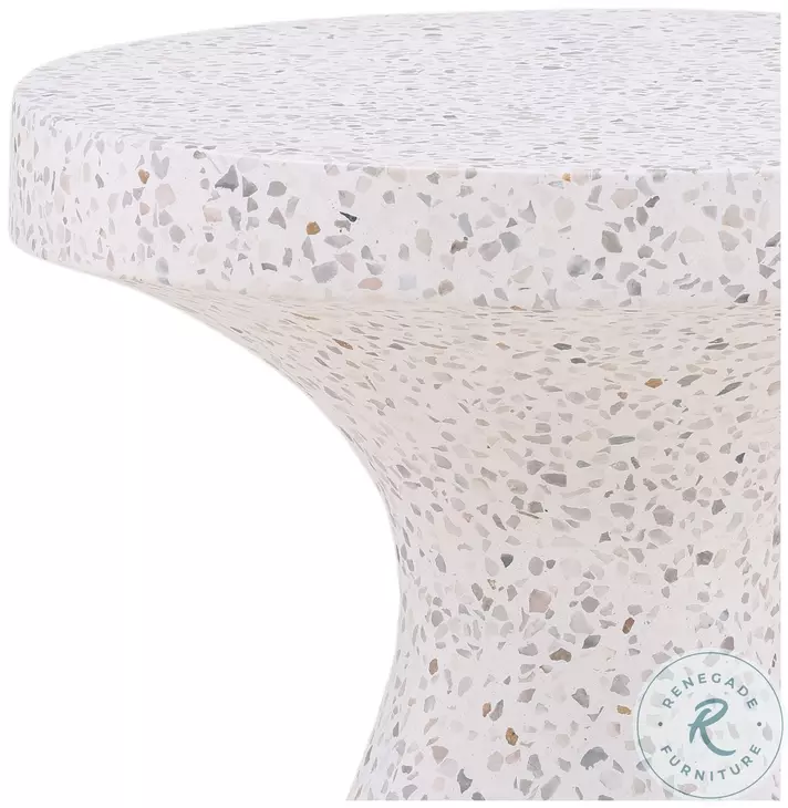 Savitr Off White Terrazzo Outdoor Side Table