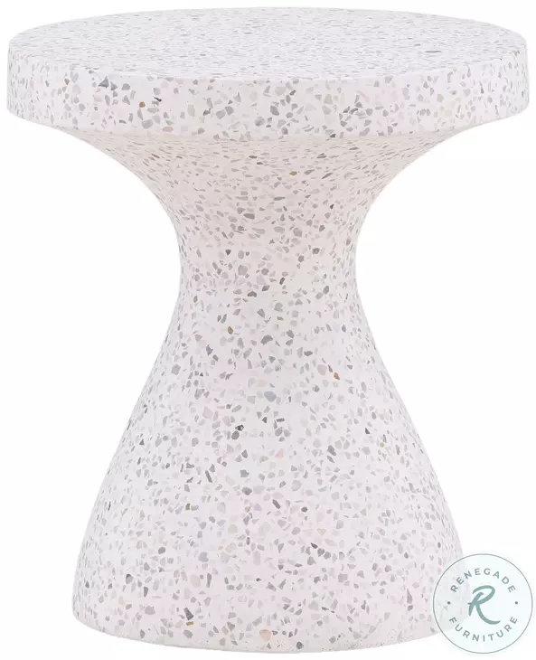 Savitr Off White Terrazzo Outdoor Side Table