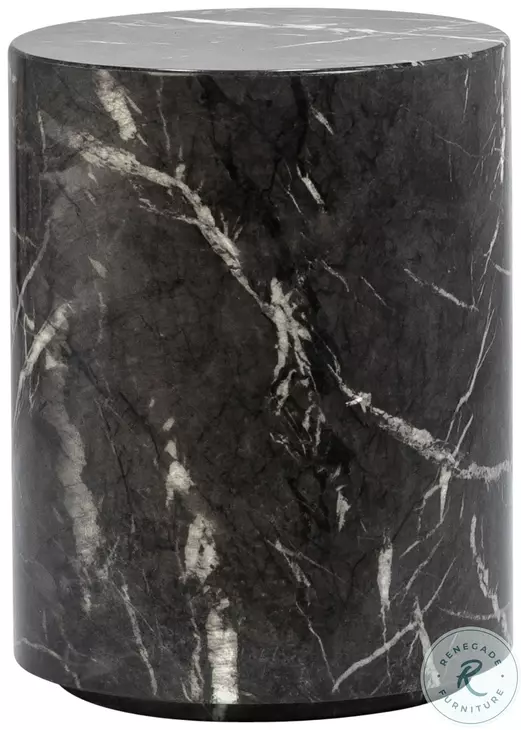Regal Black And White Veins Side Table