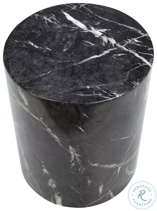 Regal Black And White Veins Side Table