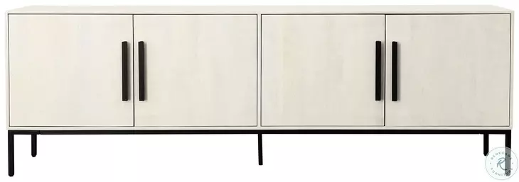 Hepwort Antique Whitewash And Black Metal Sideboard