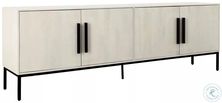 Hepwort Antique Whitewash And Black Metal Sideboard