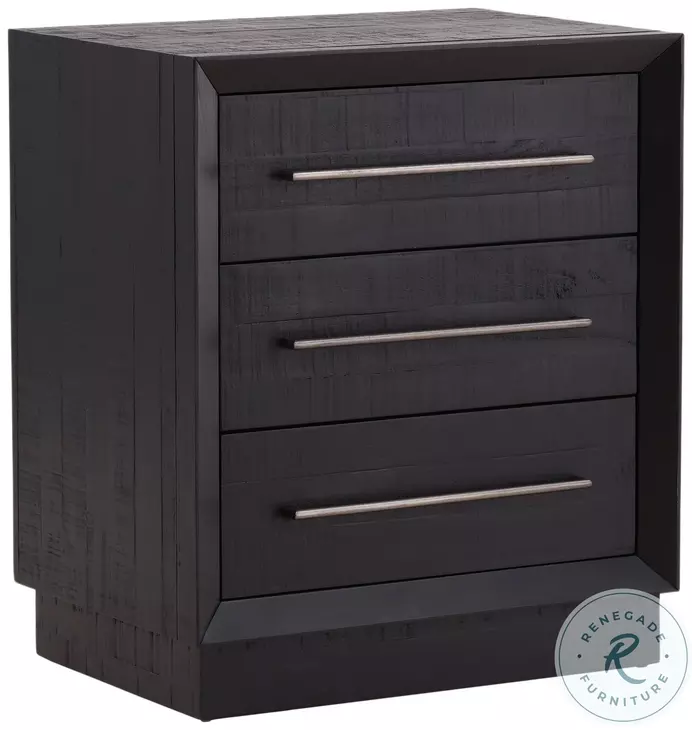Humphrey Black And Antique Nickel Handles Nightstand