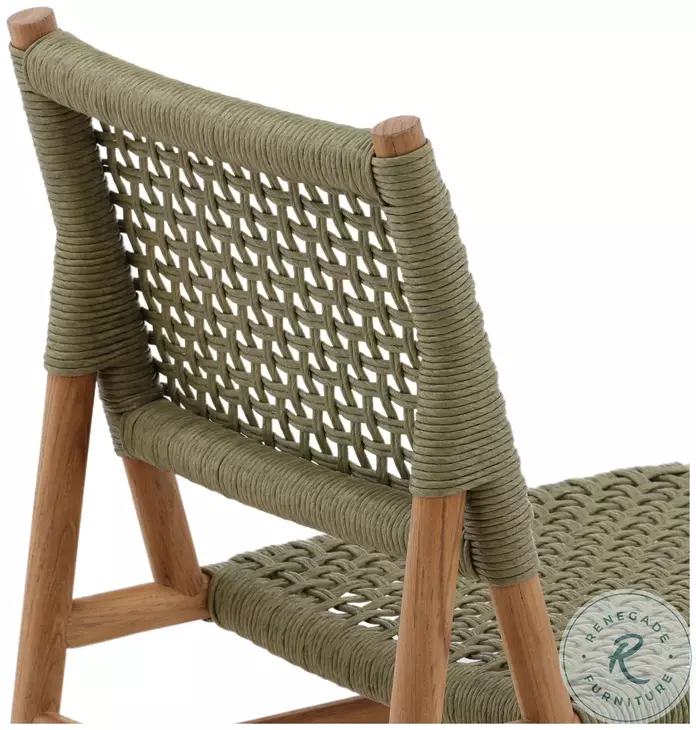 Francisc Green And Natural Outdoor Dining Chair Set of 2