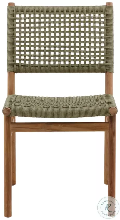 Francisc Green And Natural Outdoor Dining Chair Set of 2