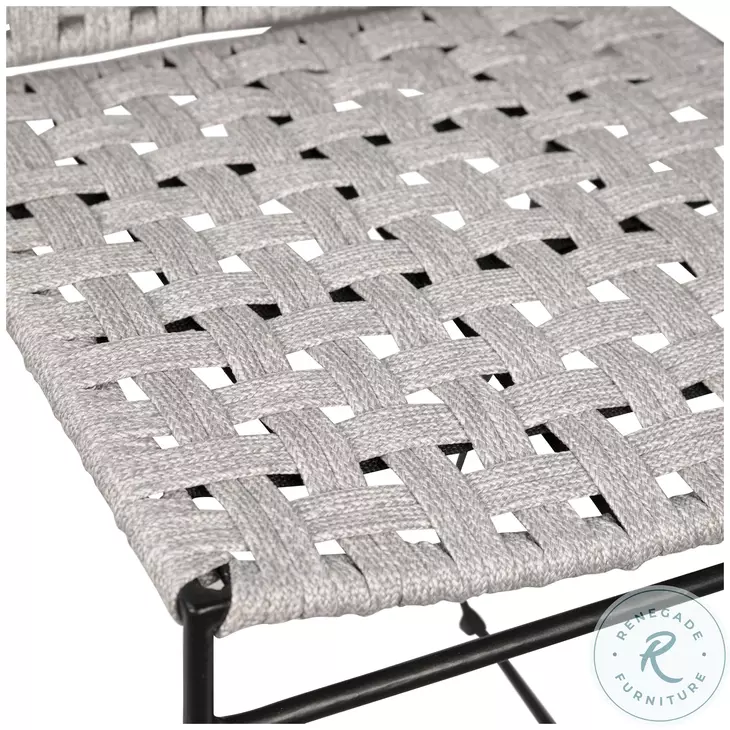 Ezr Grey Rope And Black Powder Coated Outdoor Dining Chair