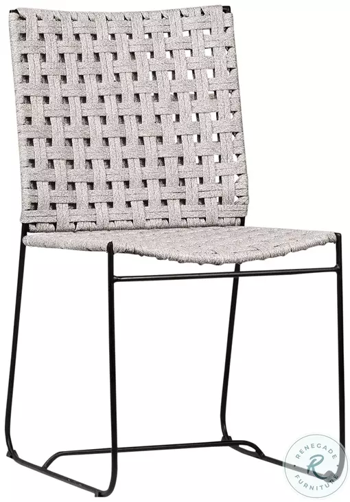 Ezr Grey Rope And Black Powder Coated Outdoor Dining Chair