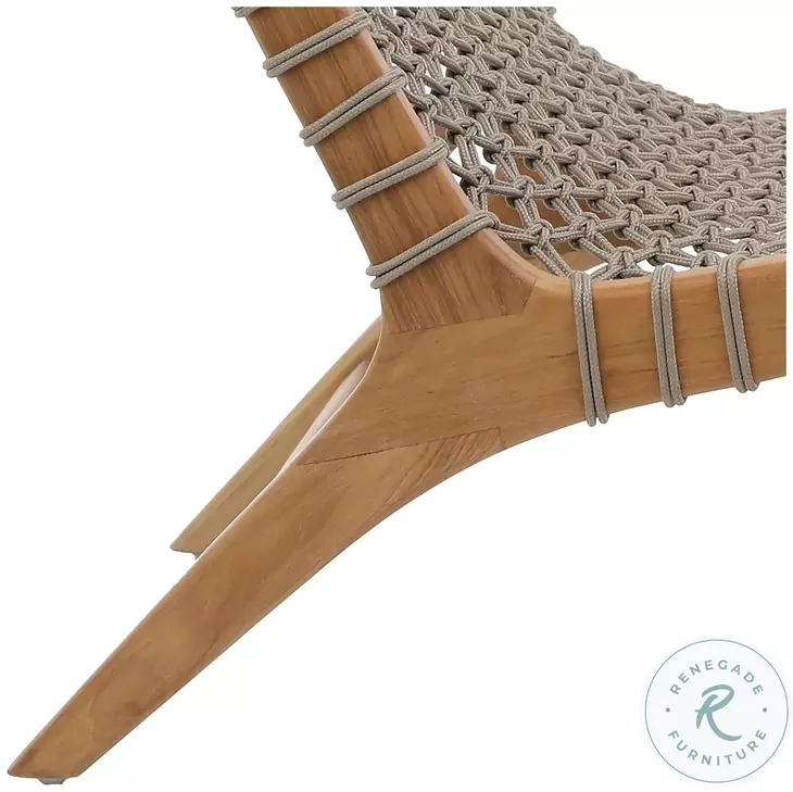 Mari Natural Wood And Taupe Rope Outdoor Occasional Chair