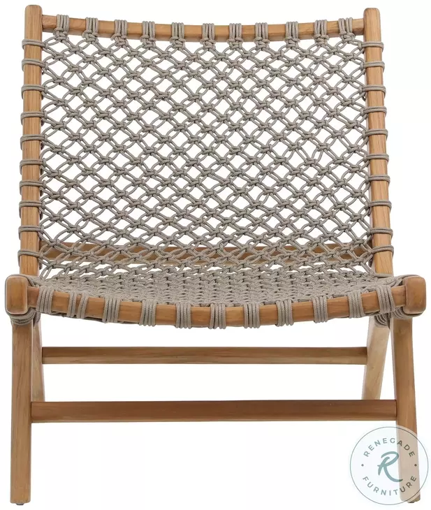Mari Natural Wood And Taupe Rope Outdoor Occasional Chair