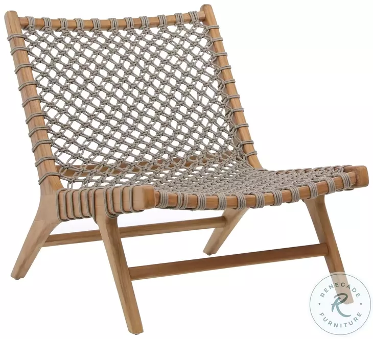 Mari Natural Wood And Taupe Rope Outdoor Occasional Chair