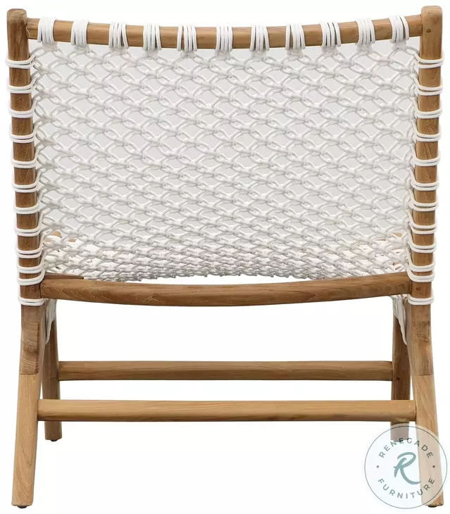 Mari Natural Wood And White Rope Outdoor Occasional Chair