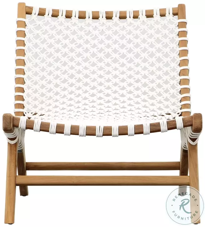 Mari Natural Wood And White Rope Outdoor Occasional Chair