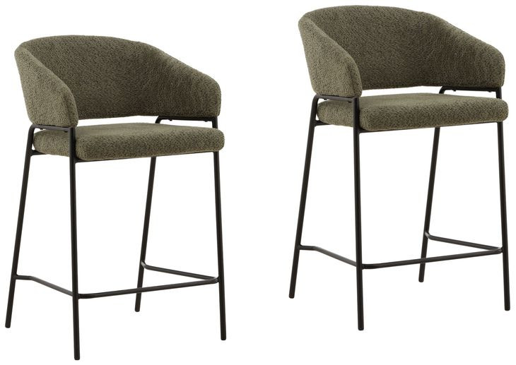 Cathey Olive Upholstered Counter Height Stool Set of 2