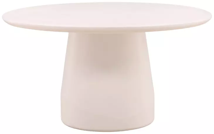 Turell Ivory 55" Outdoor Round Concrete Top Dining Table