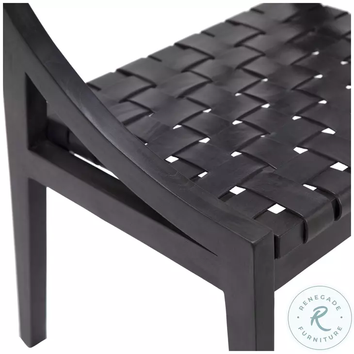 Camil Black Leather Dining Chair