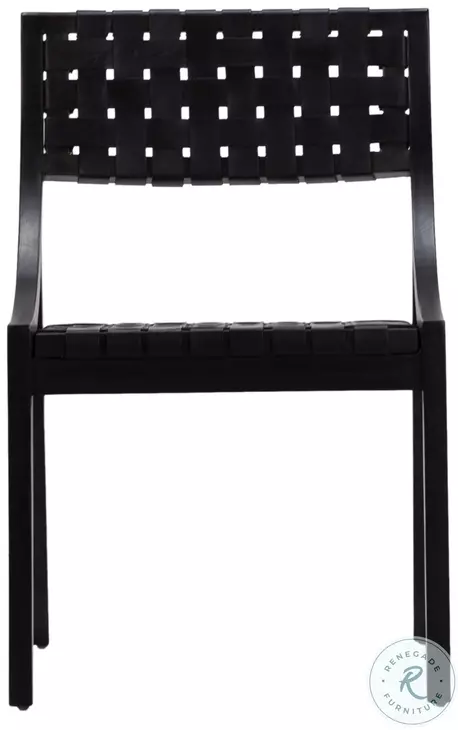 Camil Black Leather Dining Chair