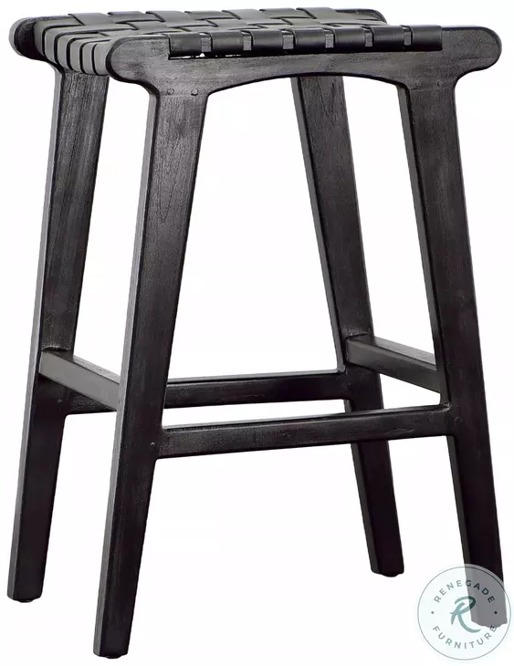 Dal Antique Black Backless Counter Height Stool