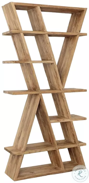 Viole Distressed Natural Bookcase