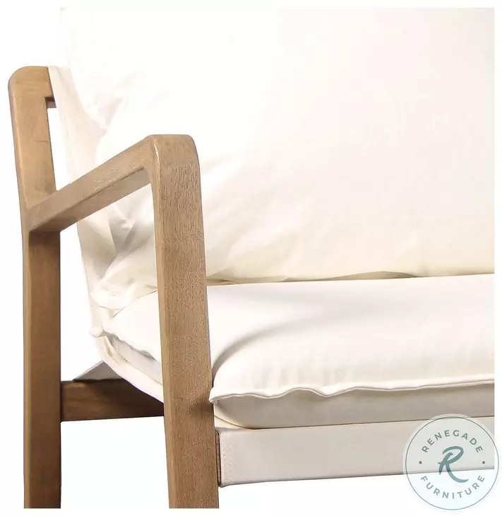 Gab Light Warm Wash And Off White Fabric Occasional Chair