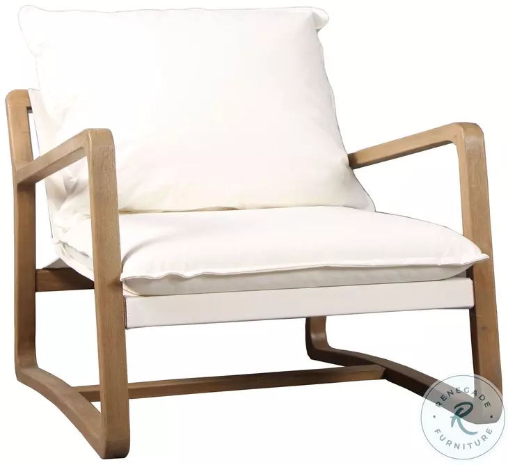 Gab Light Warm Wash And Off White Fabric Occasional Chair