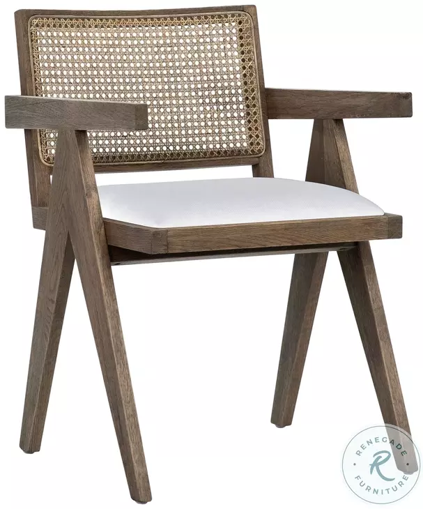 Ocamp Grey Wash And White Seat Dining Chair