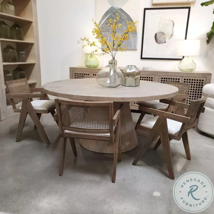 Ocamp Grey Wash And White Seat Dining Chair