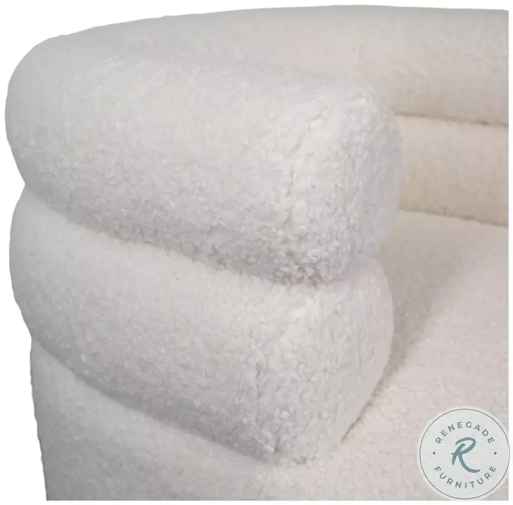 Jol Cream Fur Seating Swivel Chair