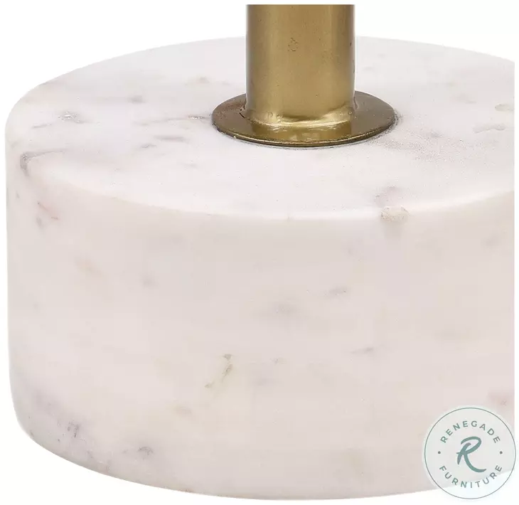Rachae White And Antique Brass End Table