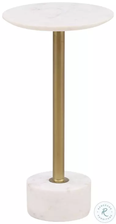 Rachae White And Antique Brass End Table