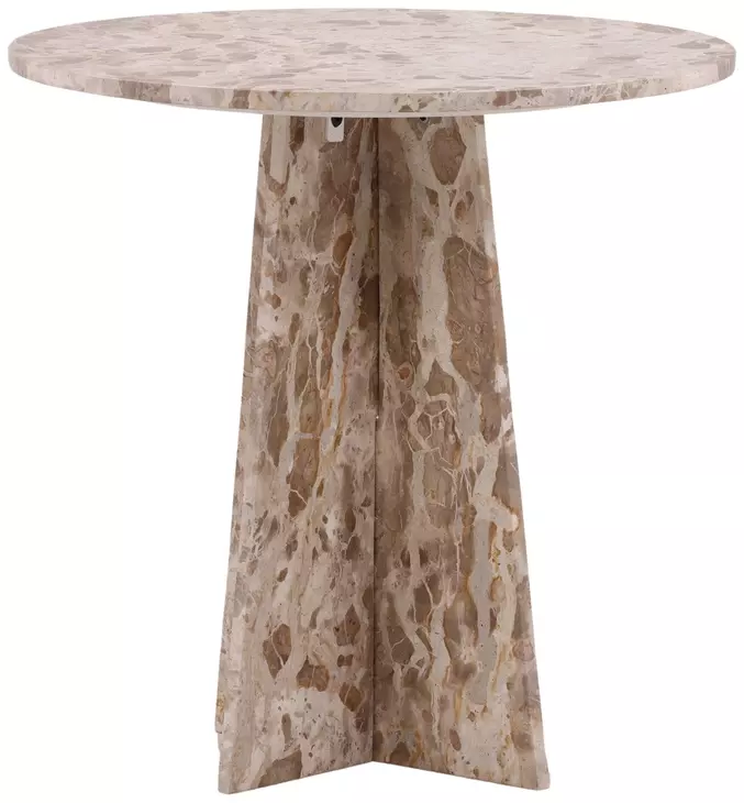 Caldwell Beige 30" Round Marble Top Bistro Table