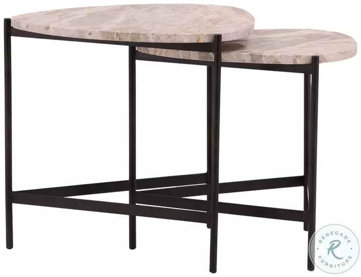 Corwi Natural And Black Nesting Tables Set Of 2