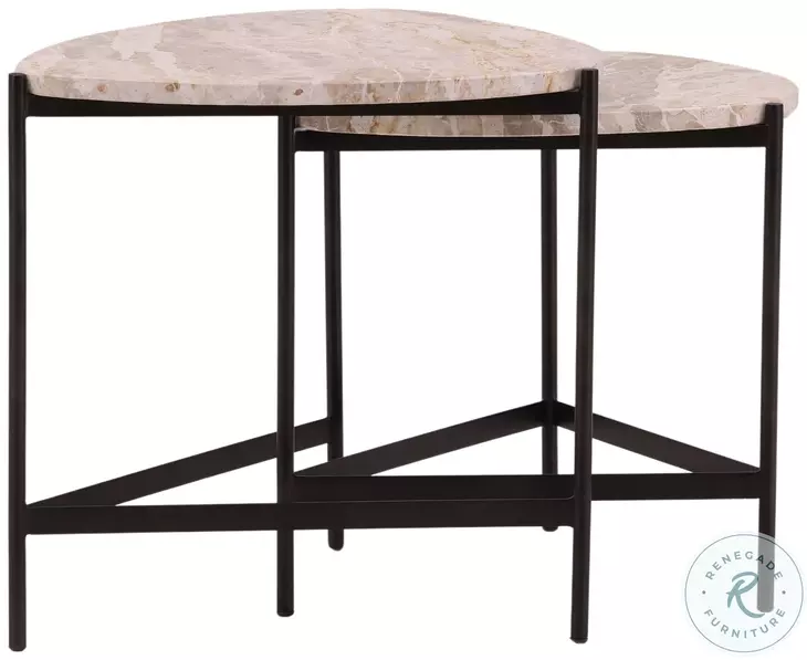 Corwi Natural And Black Nesting Tables Set Of 2