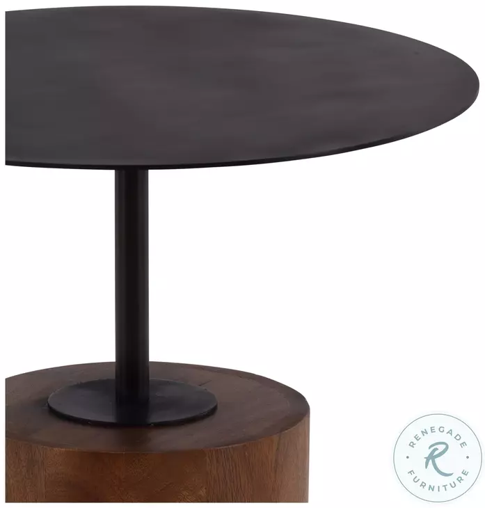 Arl Borwn And Black Side Table