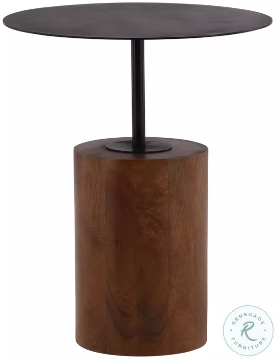 Arl Borwn And Black Side Table