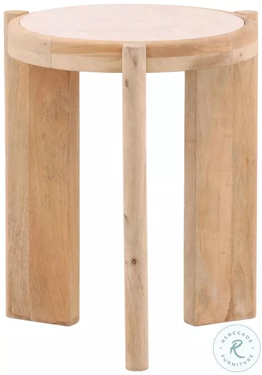 Tori Beige And Natural Side Table