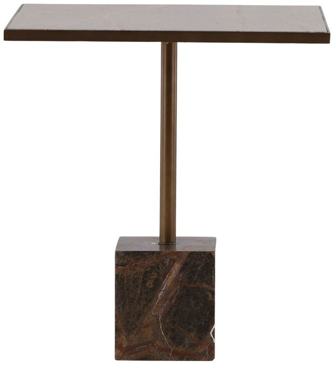 Kasen Brown and Green 28" Square Marble Top Bistro Table