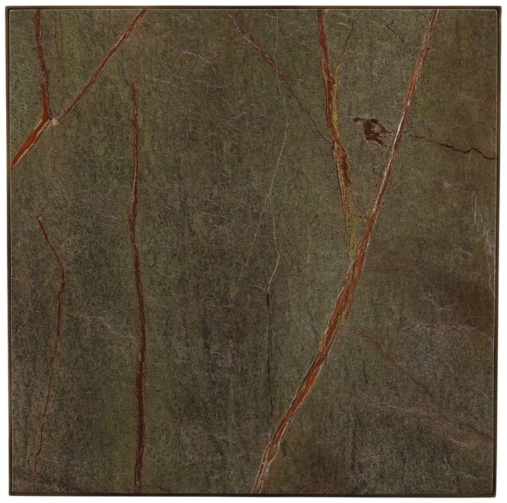 Kasen Brown and Green 28" Square Marble Top Bistro Table