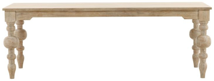 Annette Whitewash 87" Rectangular Dining Table