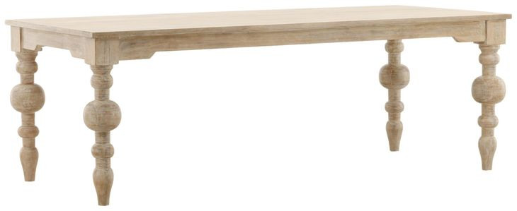 Annette Whitewash 87" Rectangular Dining Table